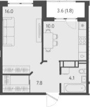 Продается 1-комн. квартира, 37.9 м²