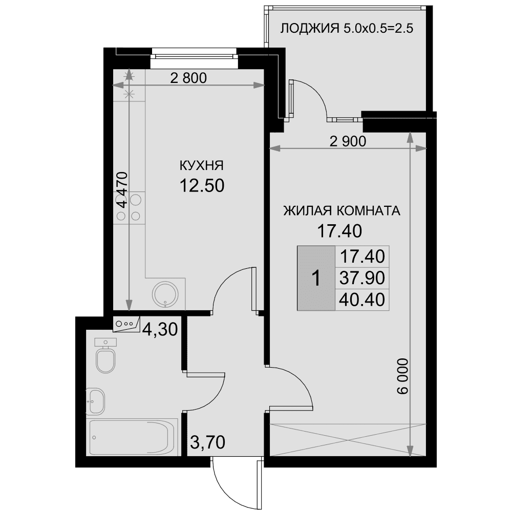 Продается 1-комн. квартира, 37.9 м²