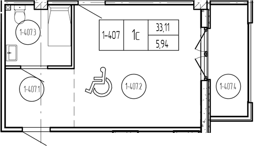 Продается 1-комн. квартира, 33.11 м²