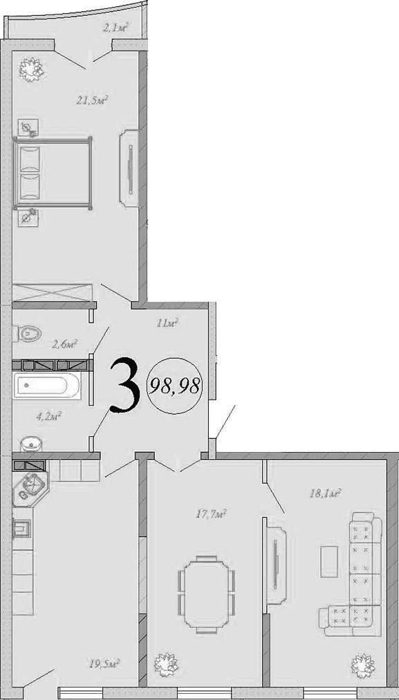 Продается 4-комн. квартира, 94.6 м²