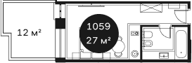 Продается 1-комн. квартира, 27.31 м²
