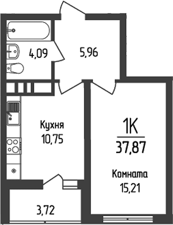 Продается 1-комн. квартира, 36.01 м²