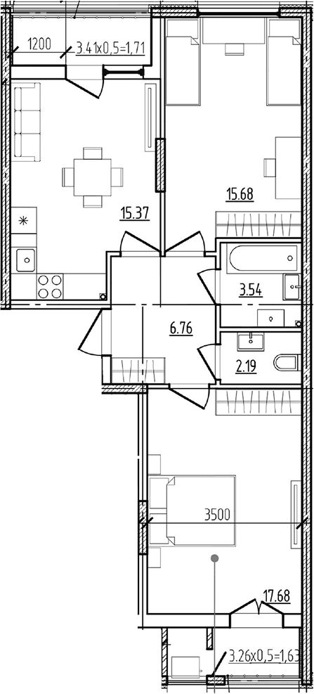 Продается 3-комн. квартира, 60.45 м²