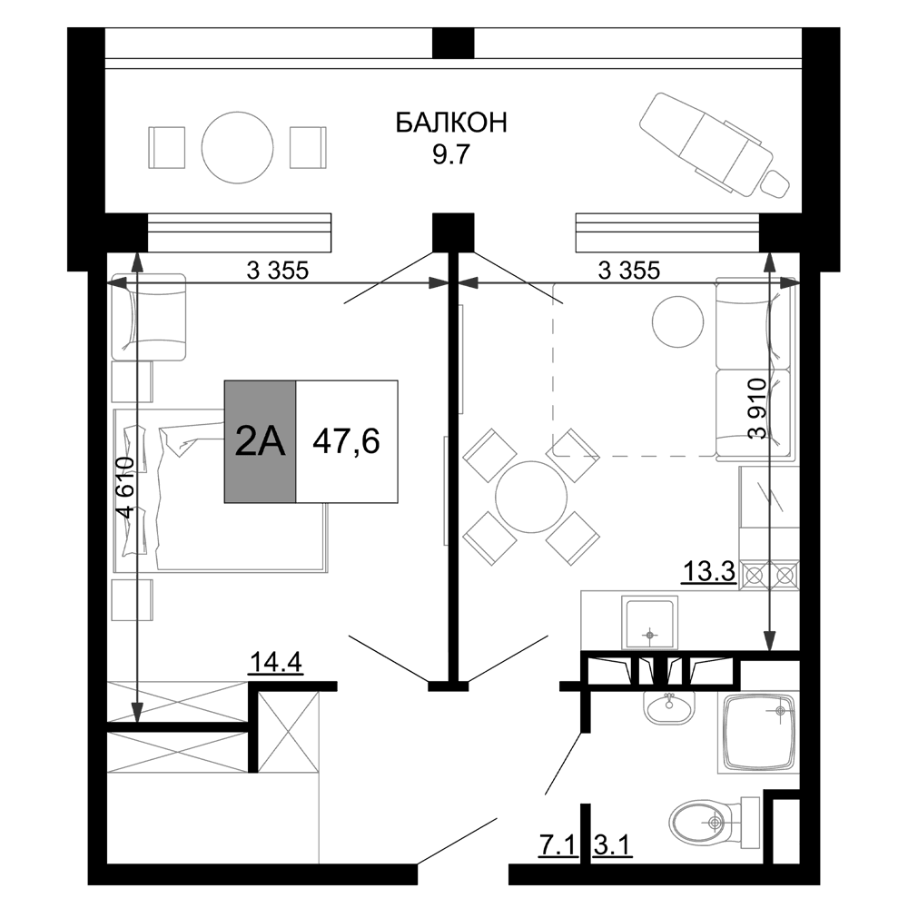 Продается 2-комн. квартира, 37.9 м²