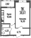Продается 1-комн. квартира, 37.2 м²