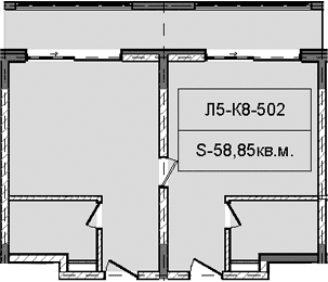Продается 1-комн. квартира, 58.85 м²