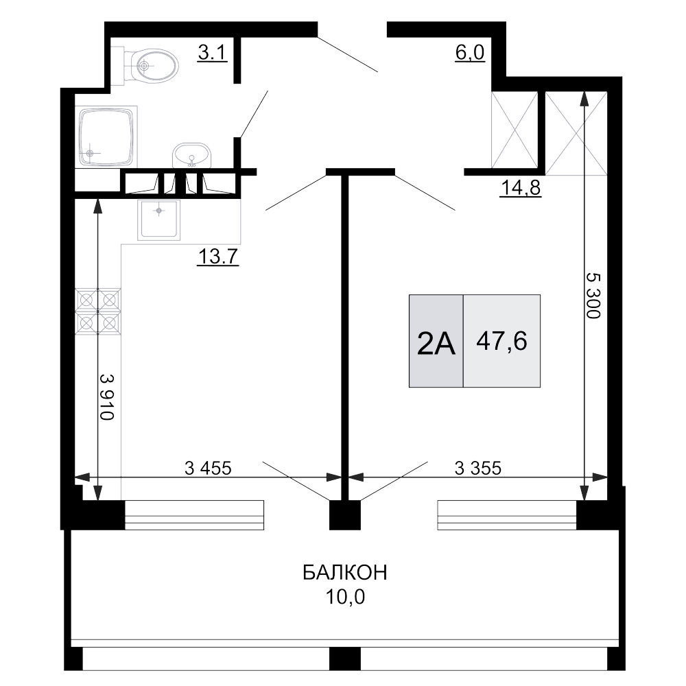 Продается 2-комн. квартира, 37.6 м²