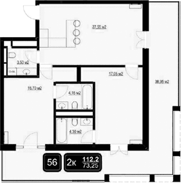 Продается 3-комн. квартира, 73.25 м²