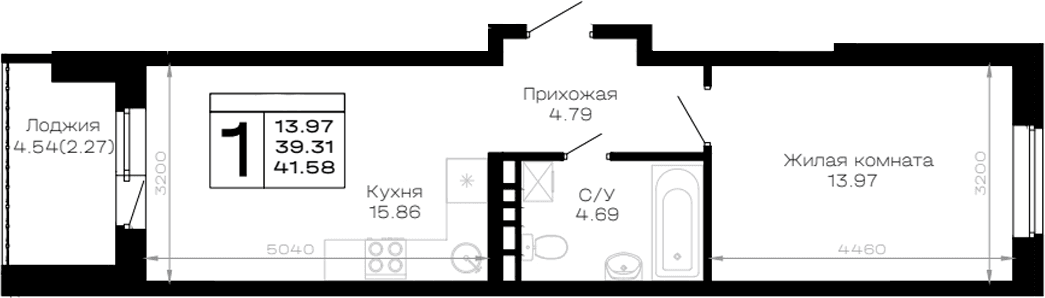 Продается 1-комн. квартира, 39.31 м²