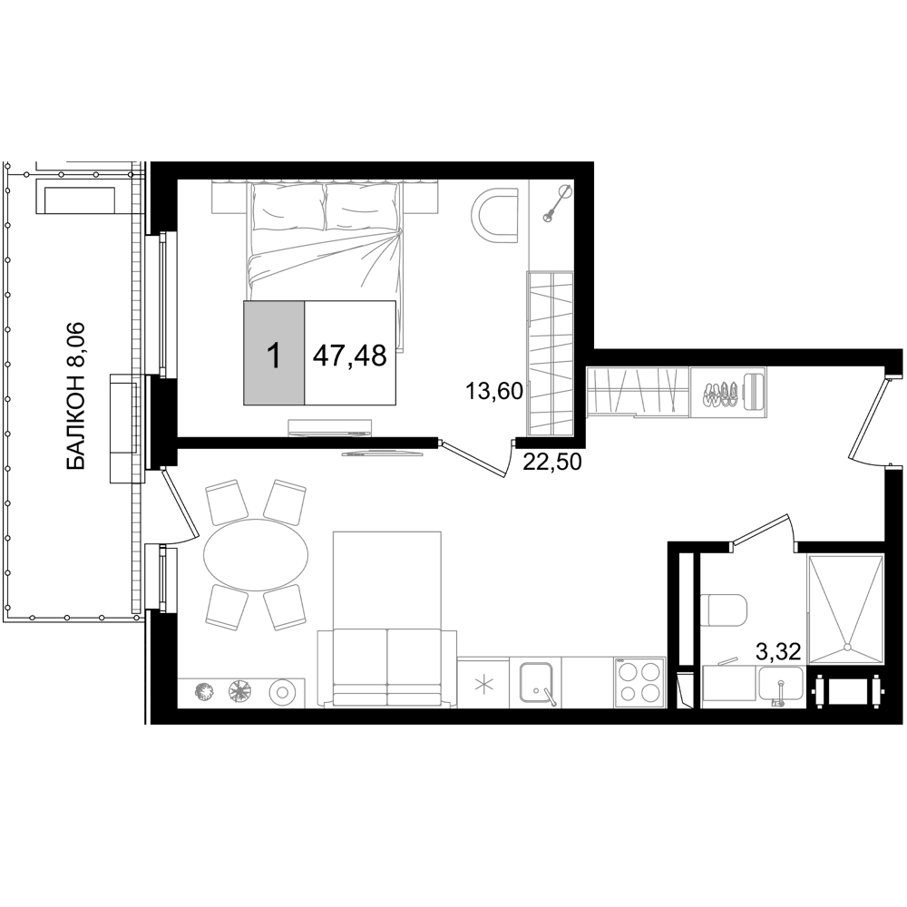 Продается 2-комн. квартира, 39.42 м²