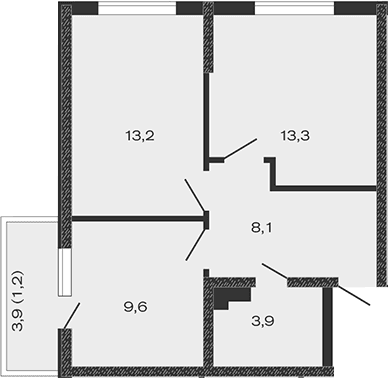 Продается 2-комн. квартира, 48.1 м²