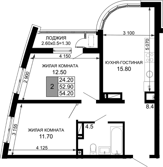 Продается 3-комн. квартира, 52.9 м²