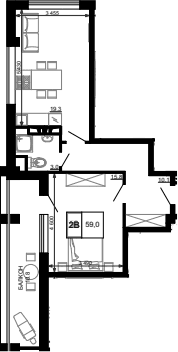 Продается 1-комн. квартира, 48.2 м²