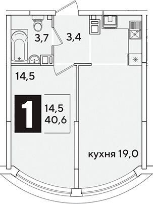 Продается 2-комн. квартира, 40.6 м²