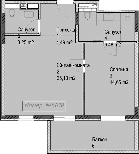 Продается 2-комн. квартира, 54 м²