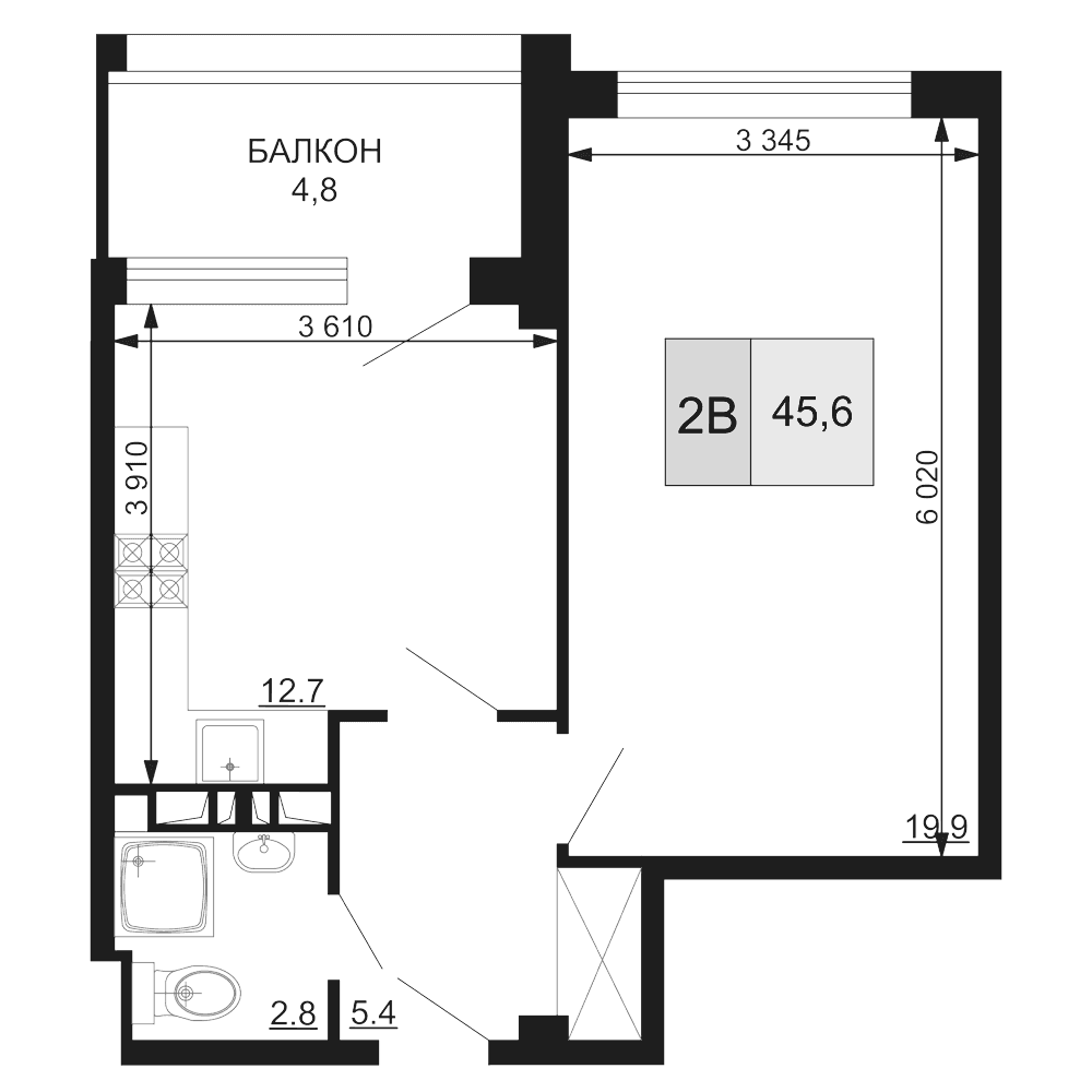 Продается 2-комн. квартира, 40.8 м²