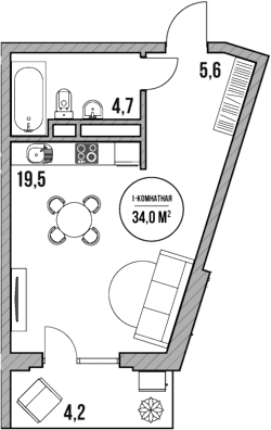 Продается 1-комн. квартира, 29.8 м²