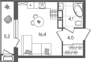 Продается 1-комн. квартира, 24.5 м²
