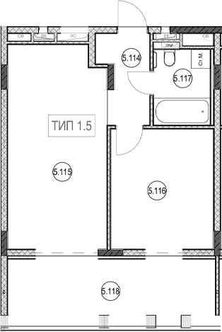 Продается 2-комн. квартира, 41.2 м²
