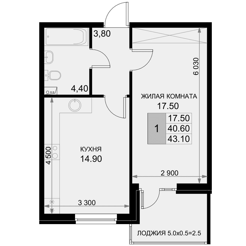 Продается 1-комн. квартира, 38.9 м²