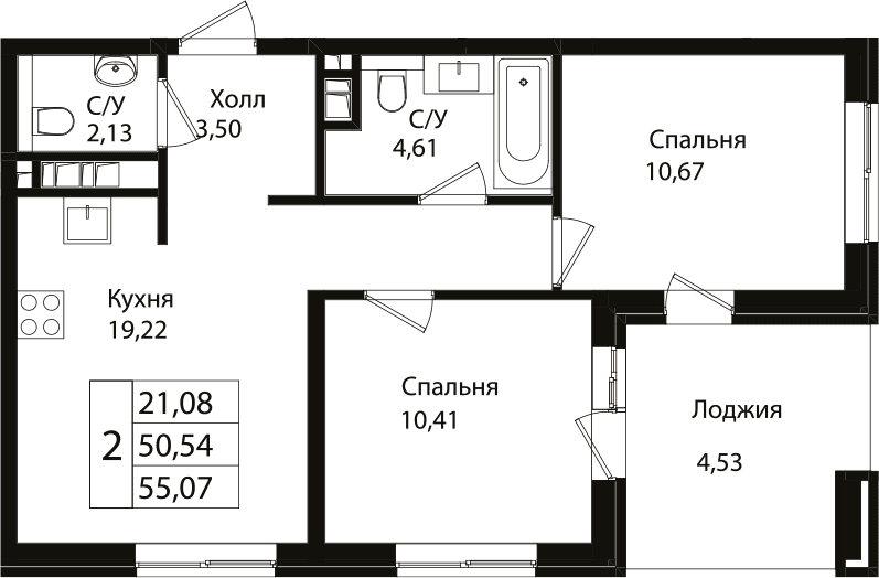 Продается 3-комн. квартира, 56.3 м²