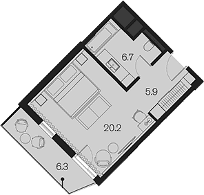 Продается 1-комн. квартира, 32.9 м²