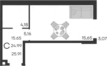 Продается 1-комн. квартира, 24.99 м²