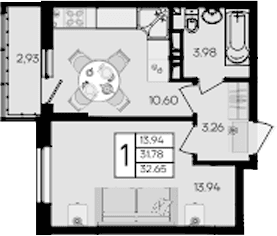 Продается 1-комн. квартира, 31.78 м²