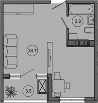 Продается 1-комн. квартира, 28.5 м²