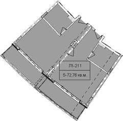 Продается 1-комн. квартира, 72.76 м²