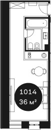 Продается 1-комн. квартира, 36.36 м²
