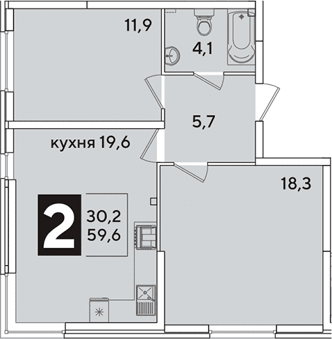 Продается 3-комн. квартира, 59.6 м²