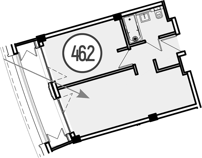 Продается 1-комн. квартира, 46.2 м²