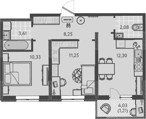 Продается 2-комн. квартира, 47.82 м²