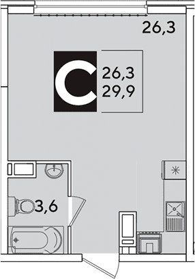 Продается 1-комн. квартира, 29.9 м²