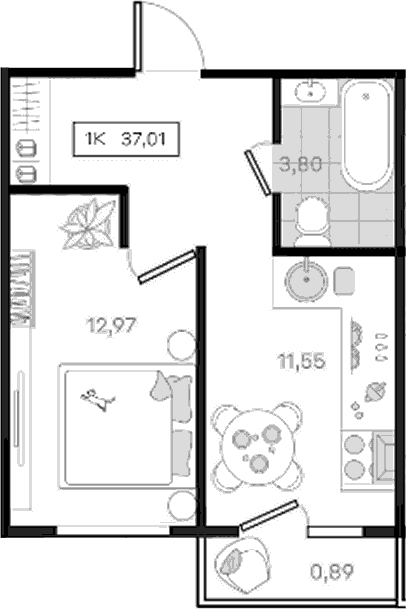 Продается 1-комн. квартира, 36.12 м²
