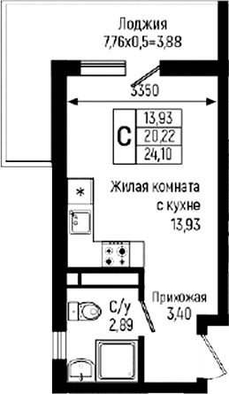 Продается 1-комн. квартира, 20.22 м²
