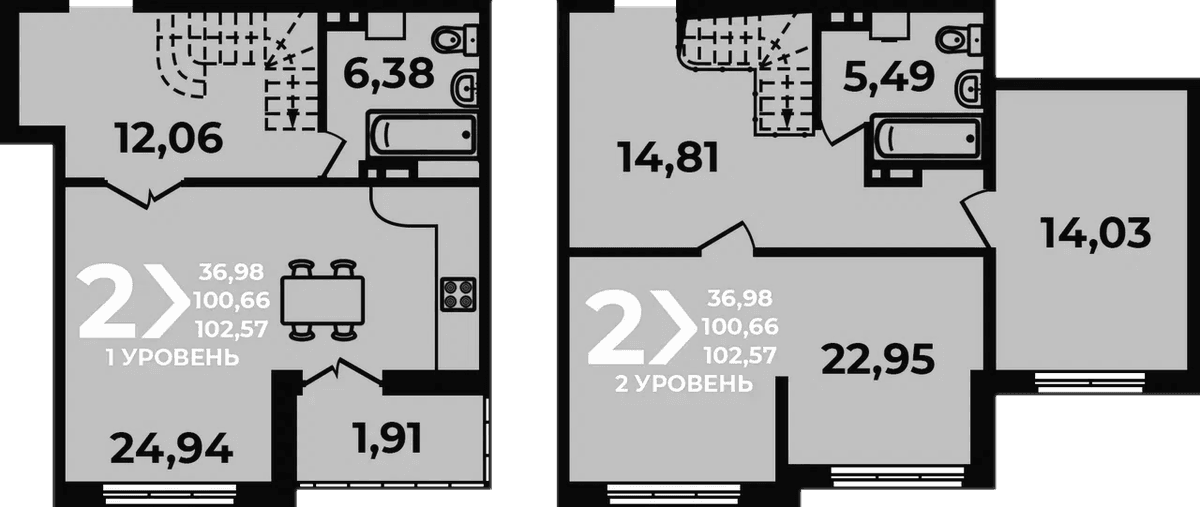 Продается 2-комн. квартира, 100.66 м²