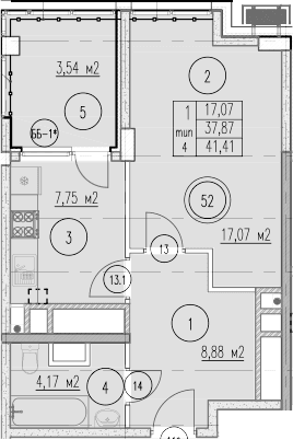 Продается 1-комн. квартира, 37.87 м²