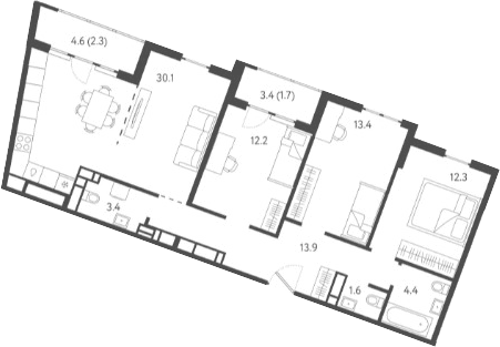 Продается 4-комн. квартира, 90.05 м²