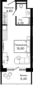 Продается 1-комн. квартира, 27.7 м²