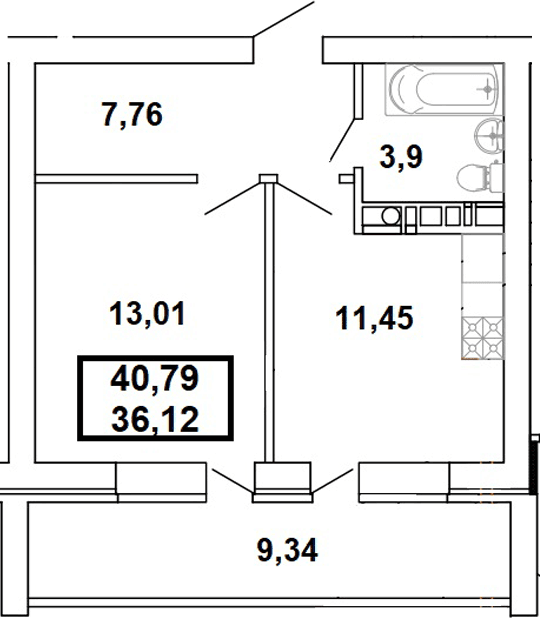 Продается 1-комн. квартира, 36.12 м²