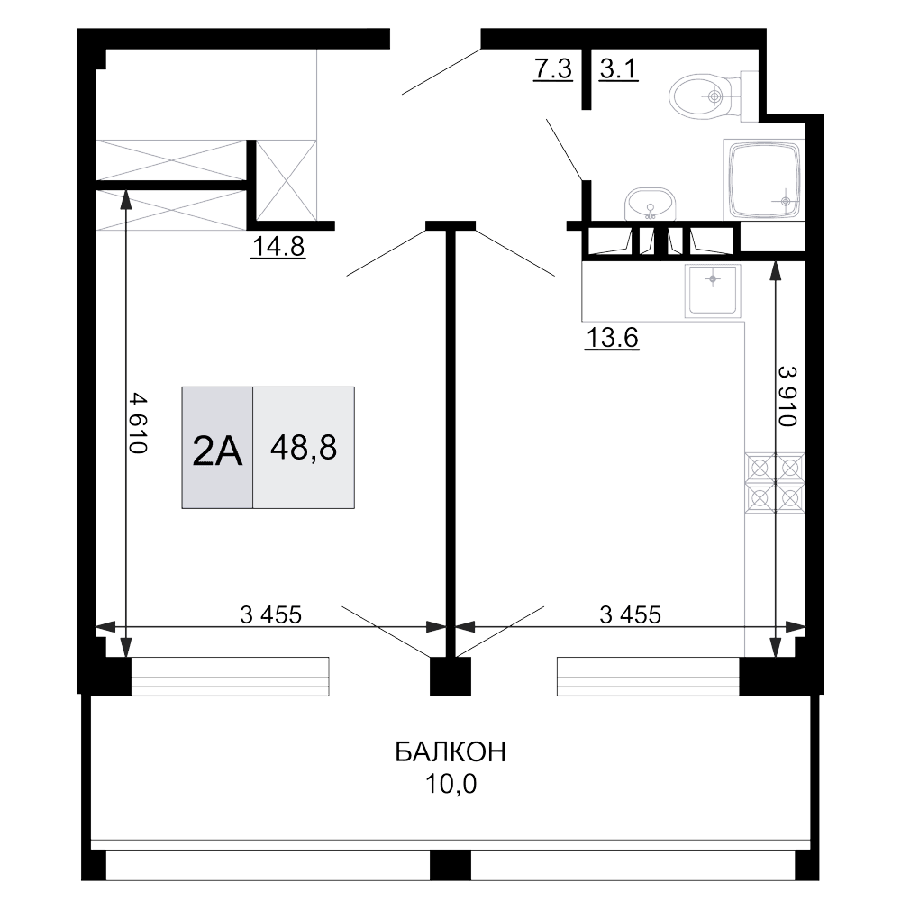 Продается 2-комн. квартира, 38.8 м²