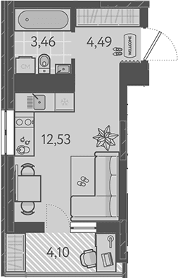 Продается 1-комн. квартира, 20.48 м²