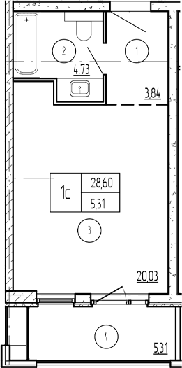 Продается 1-комн. квартира, 29.11 м²