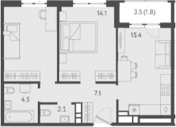 Продается 3-комн. квартира, 56.6 м²