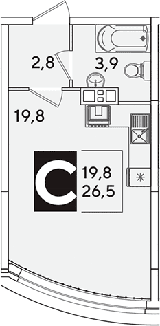 Продается 1-комн. квартира, 26.5 м²
