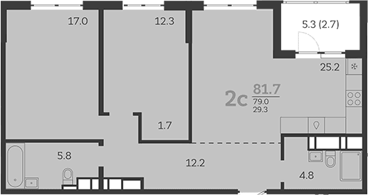Продается 3-комн. квартира, 79 м²