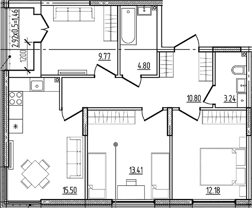 Продается 3-комн. квартира, 69.7 м²