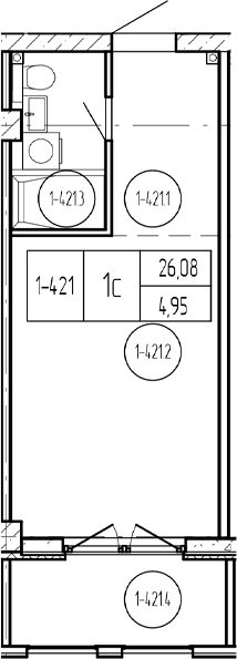 Продается 1-комн. квартира, 27.15 м²